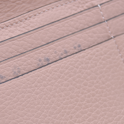 $690 Chloe Alphabet Wallet with Flap in Grained Leather Pink