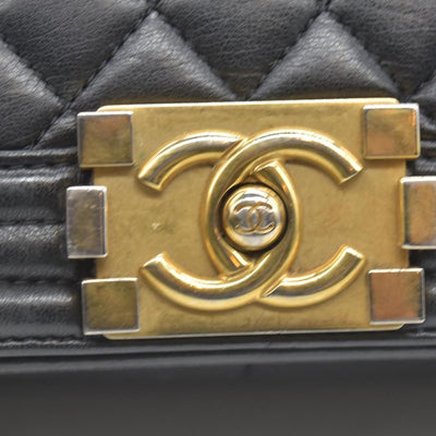 $7600 2017 Chanel Lambskin Quilted Large Boy Flap Black