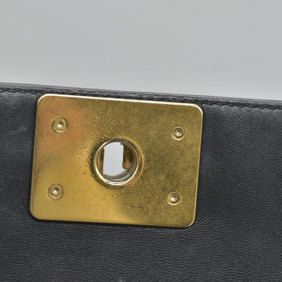 $7600 2017 Chanel Lambskin Quilted Large Boy Flap Black