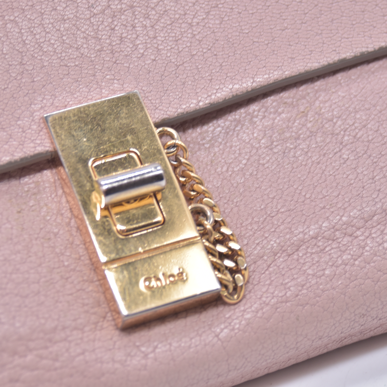 $605 2015 Chloe Long Drew Zip Around Flap Wallet Pink