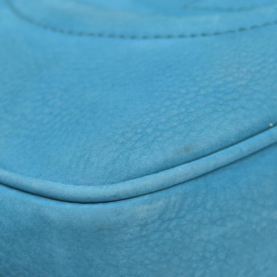 $1490 Gucci  Interlocking G Soho Disco Small Suede Blue