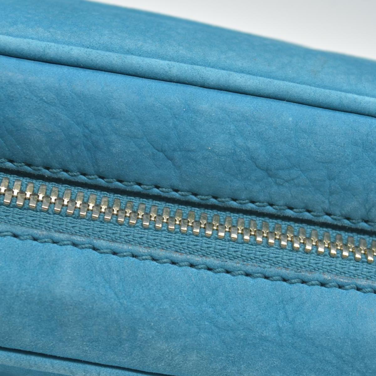 $1490 Gucci  Interlocking G Soho Disco Small Suede Blue