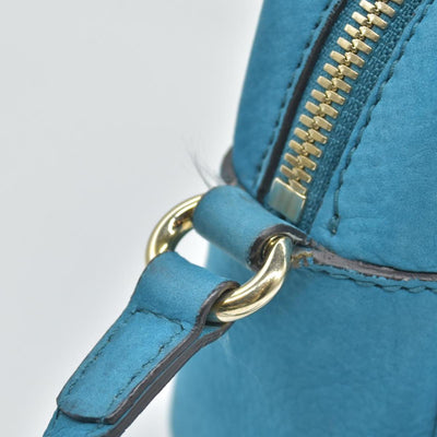 $1490 Gucci  Interlocking G Soho Disco Small Suede Blue