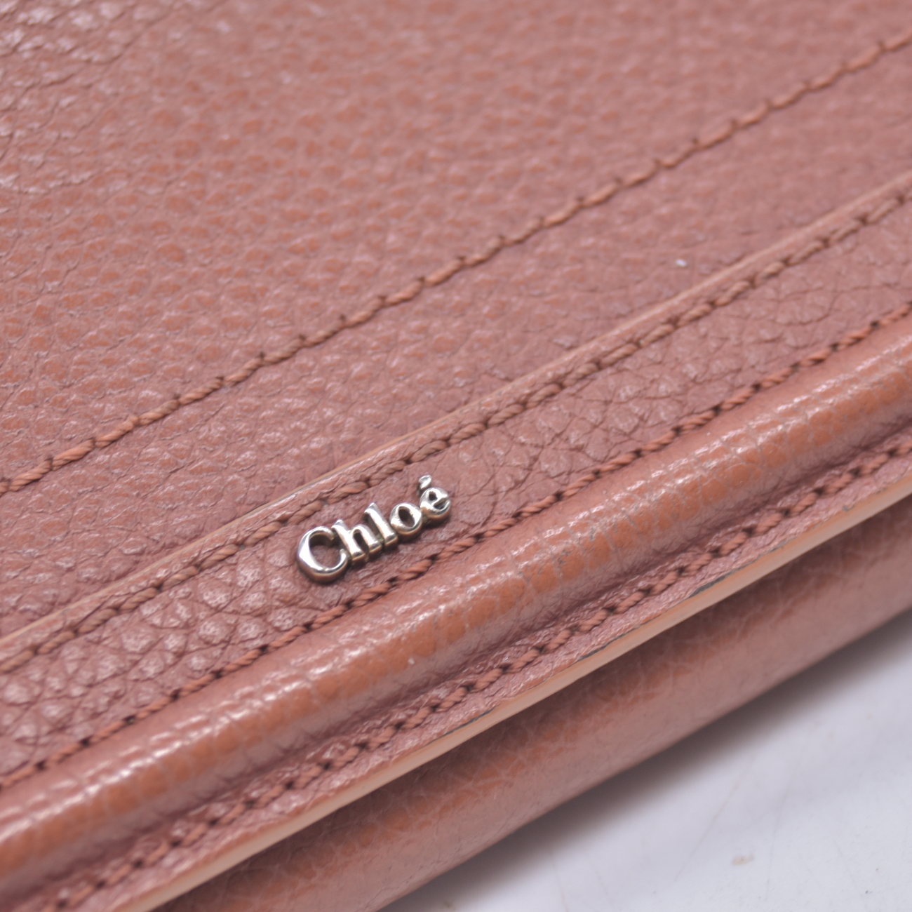$595 2013 Chloe Brown Leather Paraty Continental Wallet