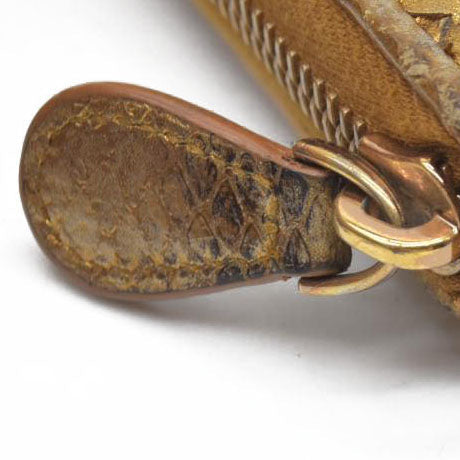 Bottega Veneta Intrecciato Lambskin Zip Around Long Wallet Gold