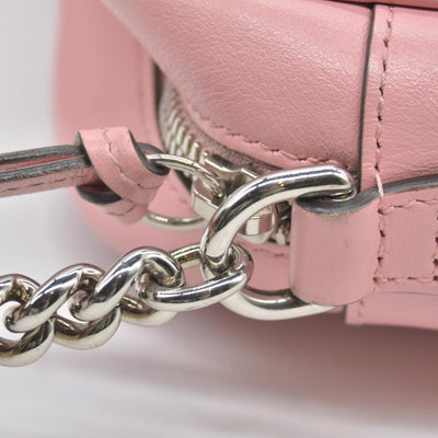 $1950 Gucci Calfskin Matelasse Small GG Marmont Chain Shoulder Bag Wild Rose