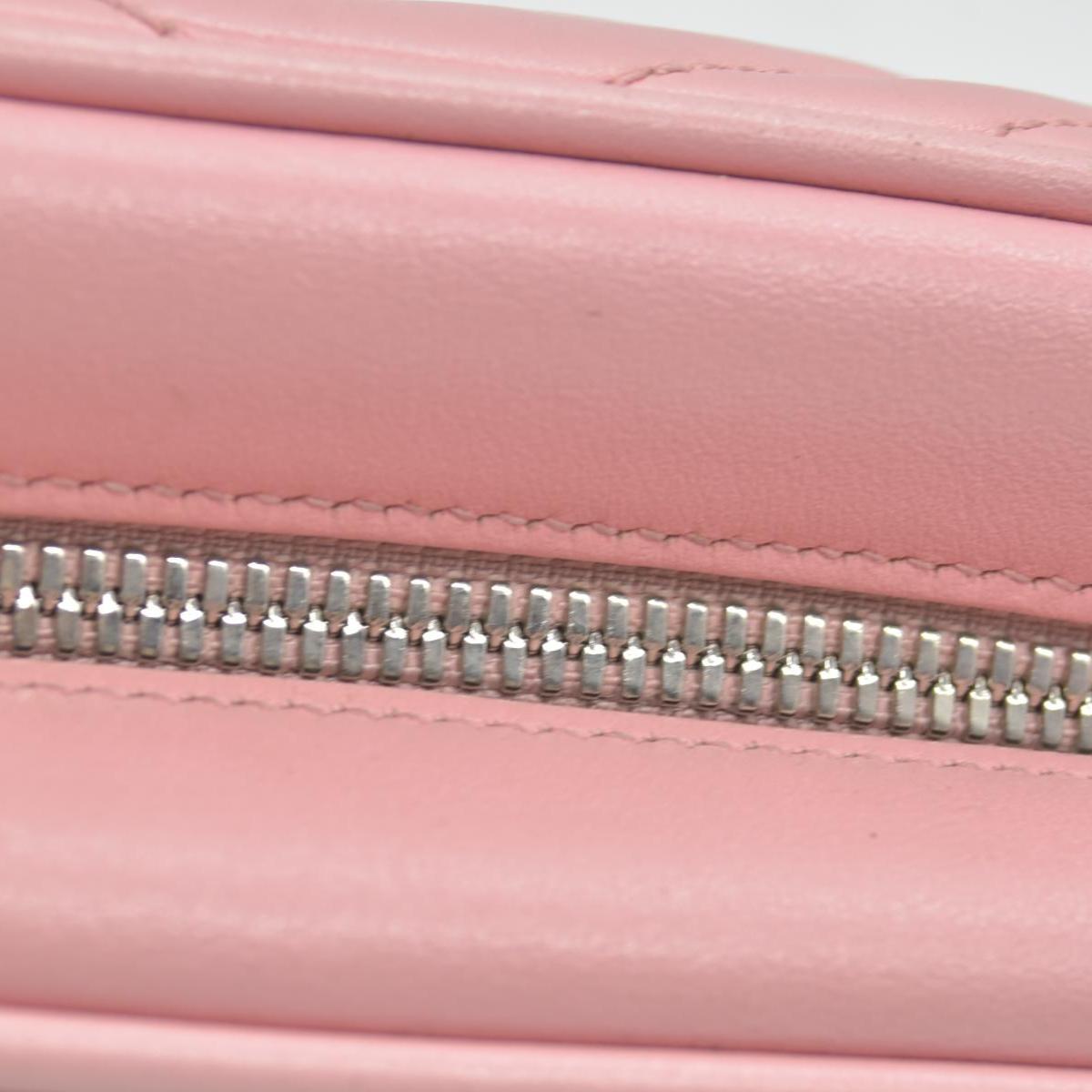 $1950 Gucci Calfskin Matelasse Small GG Marmont Chain Shoulder Bag Wild Rose