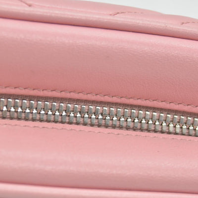 $1950 Gucci Calfskin Matelasse Small GG Marmont Chain Shoulder Bag Wild Rose