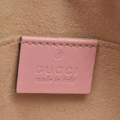 $1950 Gucci Calfskin Matelasse Small GG Marmont Chain Shoulder Bag Wild Rose