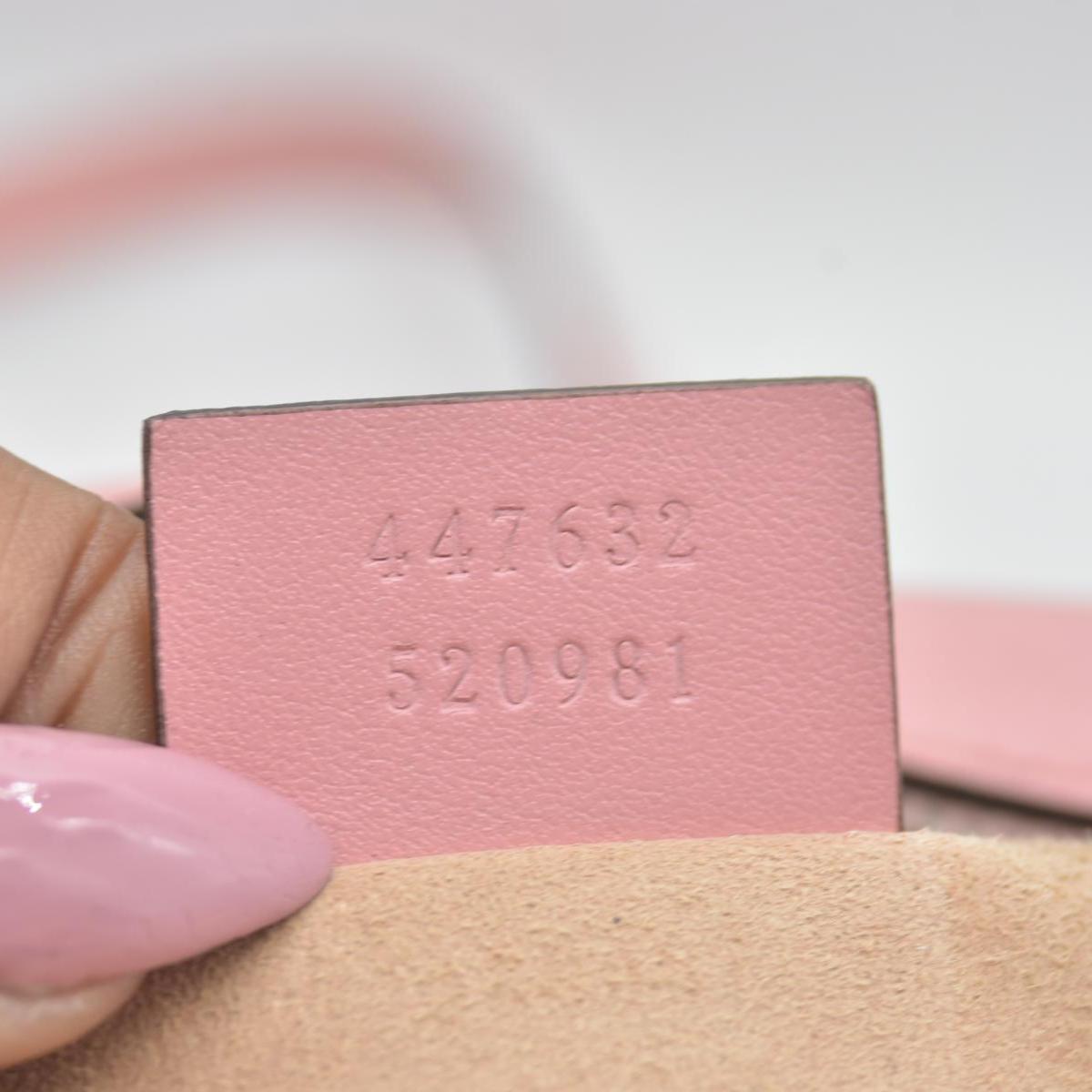 $1950 Gucci Calfskin Matelasse Small GG Marmont Chain Shoulder Bag Wild Rose