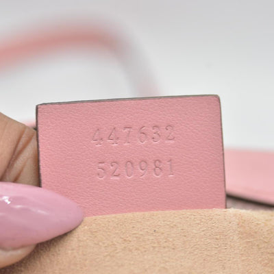 $1950 Gucci Calfskin Matelasse Small GG Marmont Chain Shoulder Bag Wild Rose