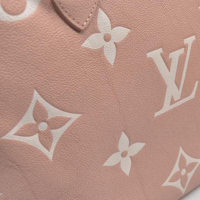 $3050 Louis Vuitton Empreinte Monogram Giant Neverfull MM Trianon Pink Cream