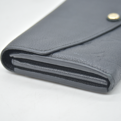 $1060 2015 Louis Vuitton Empreinte Sarah Wallet NM Black CA2115