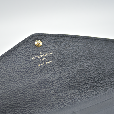 $1060 2015 Louis Vuitton Empreinte Sarah Wallet NM Black CA2115