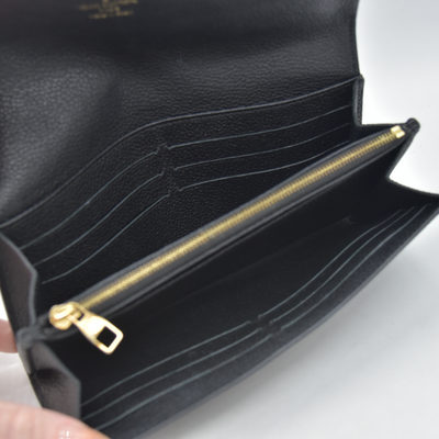 $1060 2015 Louis Vuitton Empreinte Sarah Wallet NM Black CA2115