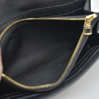 $1060 2015 Louis Vuitton Empreinte Sarah Wallet NM Black CA2115