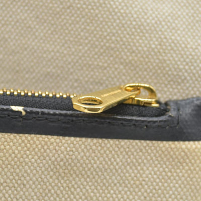 $2490 Burberry Cotton Soft Canvas Calfskin Medium Belt Tote Natural Black