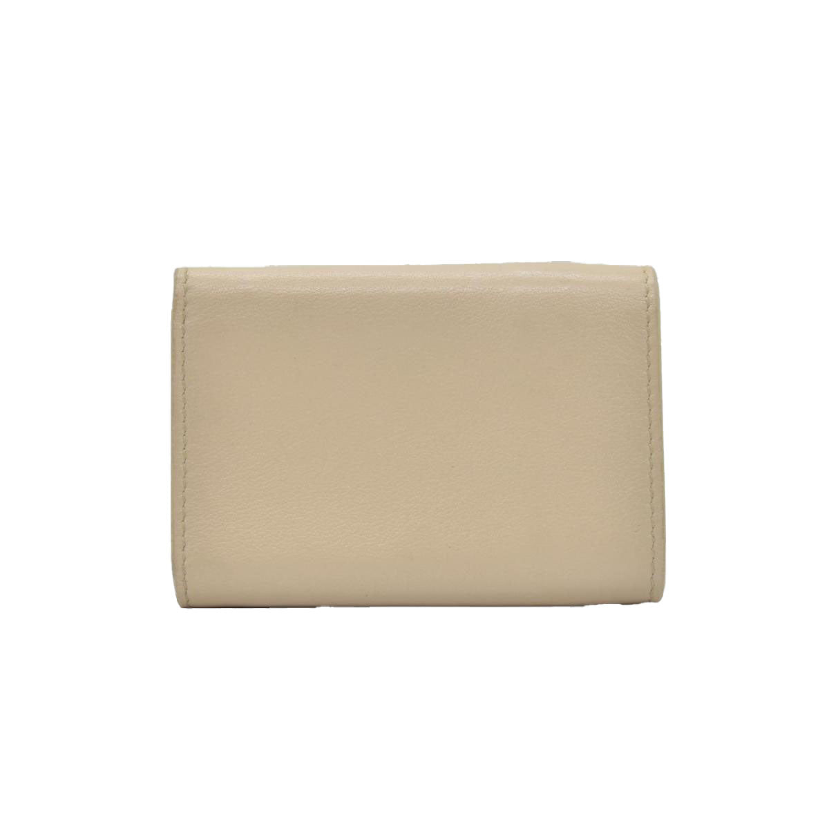 $450 BALENCIAGA Envelope Trifold Compact Wallet Beige CONSIGNMENT 10020290
