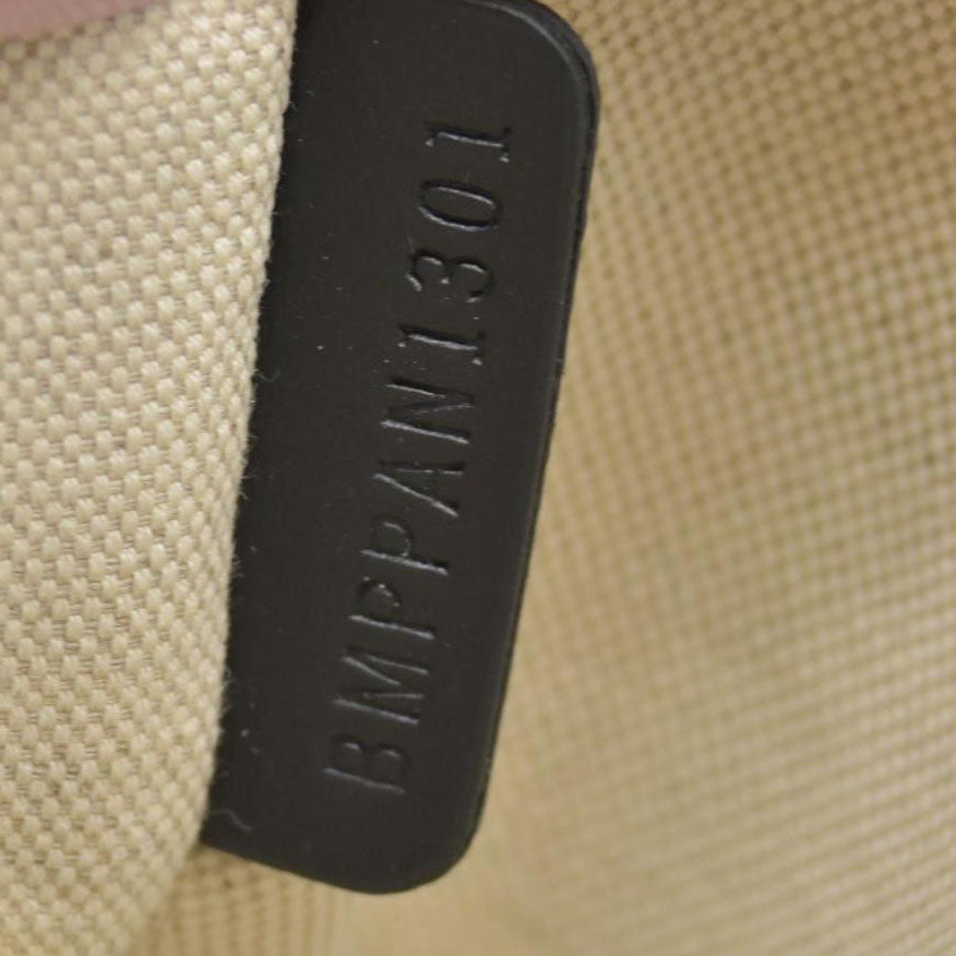 $2490 Burberry Cotton Soft Canvas Calfskin Medium Belt Tote Natural Black