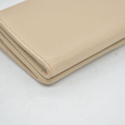 $450 BALENCIAGA Envelope Trifold Compact Wallet Beige CONSIGNMENT 10020290
