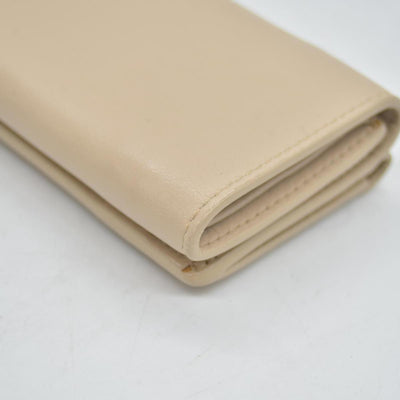 $450 BALENCIAGA Envelope Trifold Compact Wallet Beige CONSIGNMENT 10020290