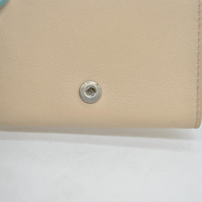 $450 BALENCIAGA Envelope Trifold Compact Wallet Beige CONSIGNMENT 10020290