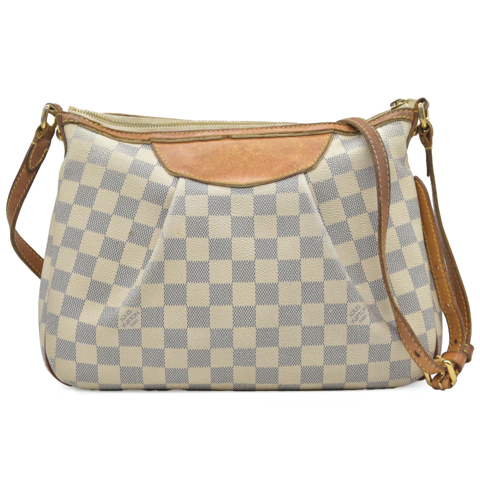 $1270 2012 Louis Vuitton Damier Azur Siracusa PM MI0142