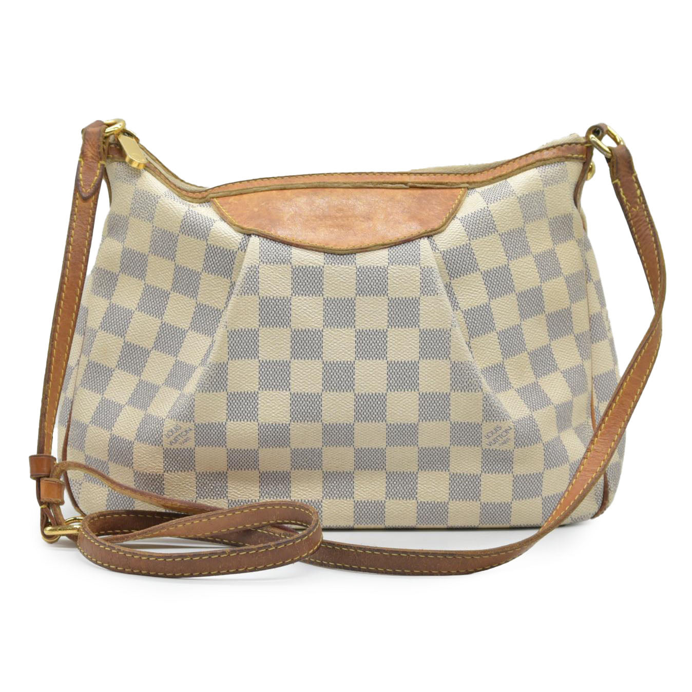 $1270 2012 Louis Vuitton Damier Azur Siracusa PM MI0142