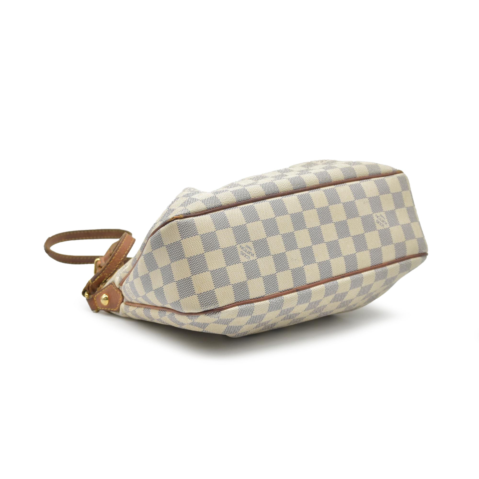 $1270 2012 Louis Vuitton Damier Azur Siracusa PM MI0142