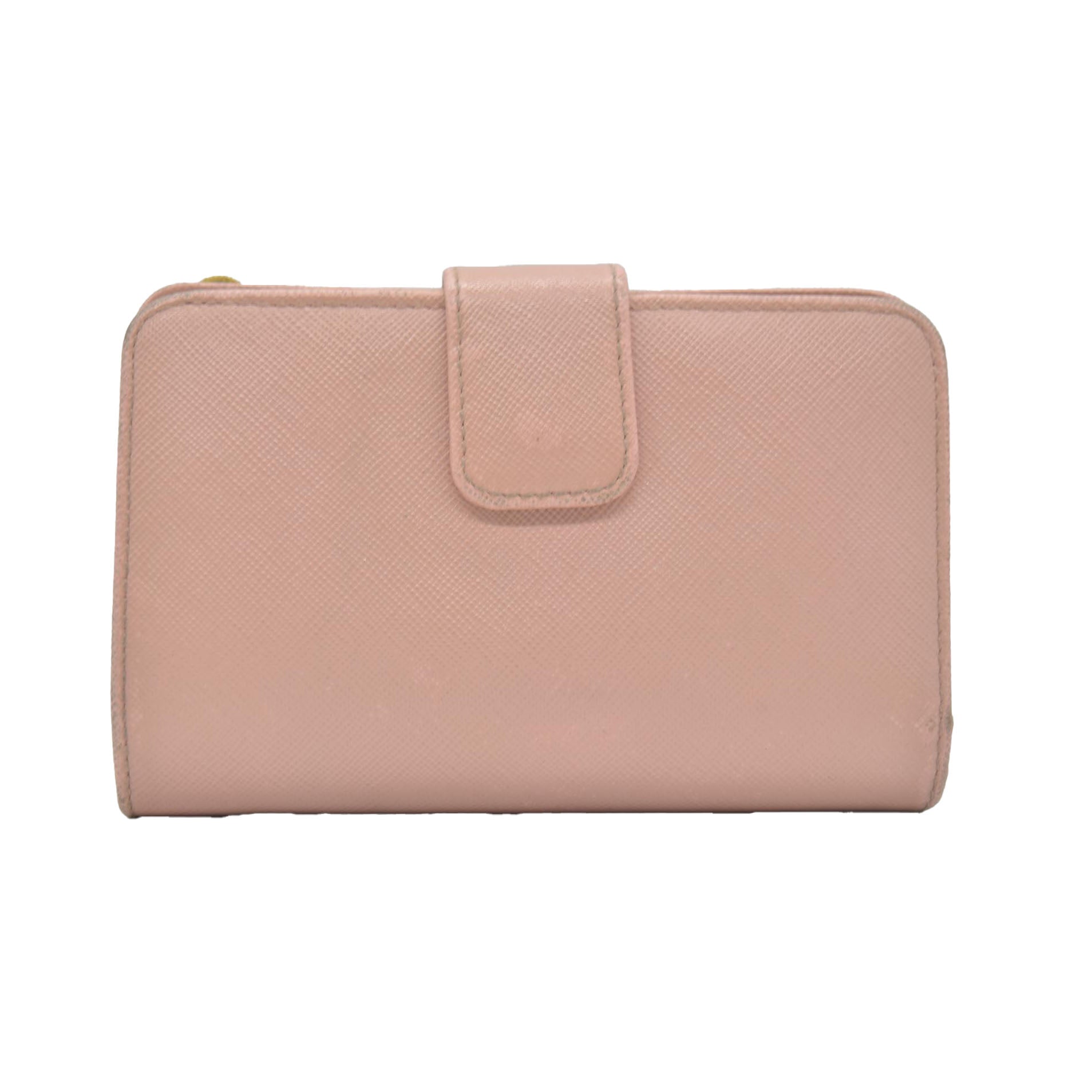 $650 PRADA Saffiano Compact Wallet Pink CONSIGNMENT