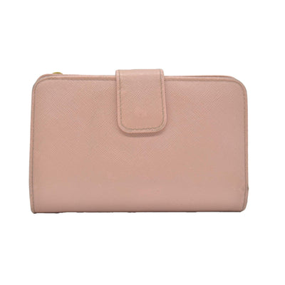 $650 PRADA Saffiano Compact Wallet Pink CONSIGNMENT