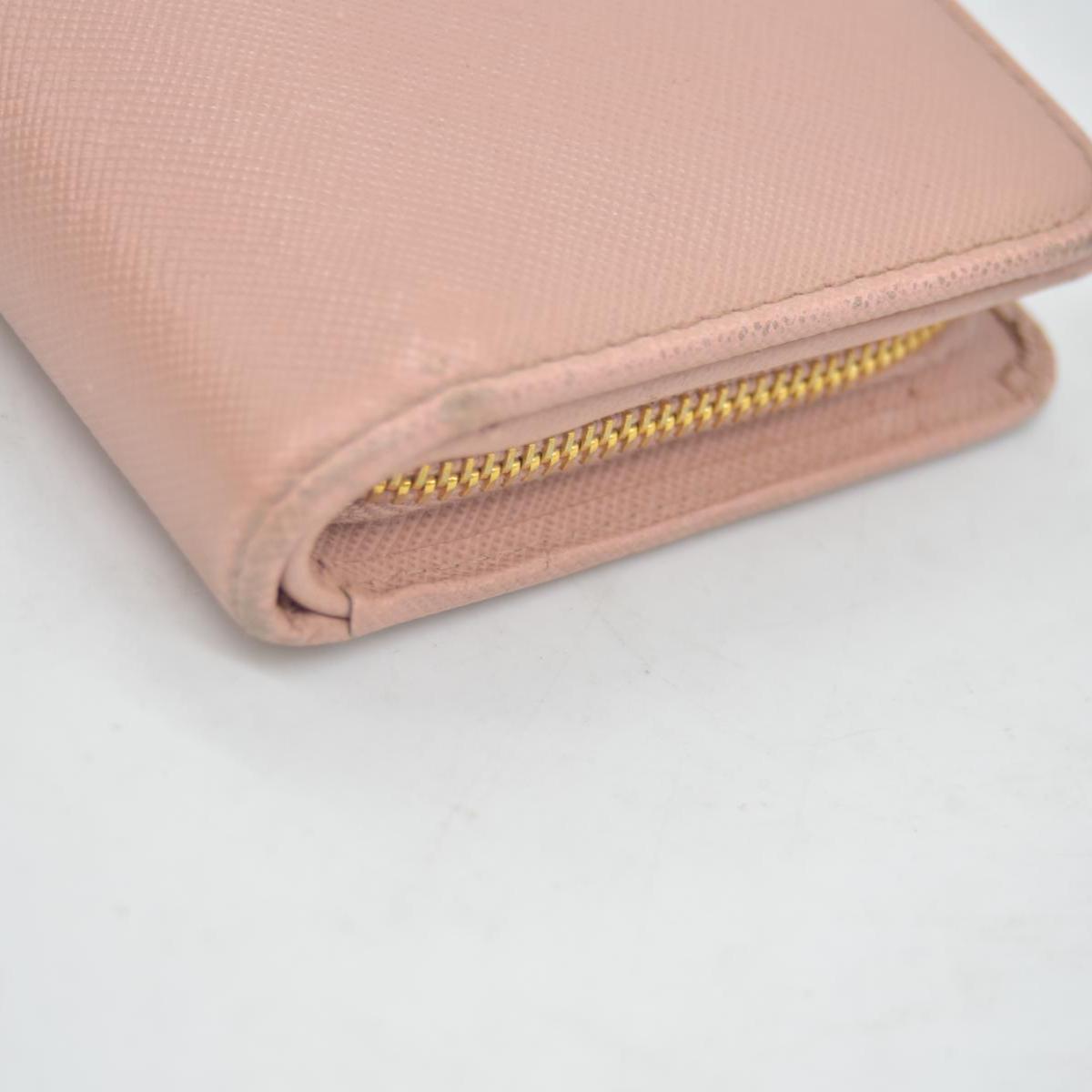 $650 PRADA Saffiano Compact Wallet Pink CONSIGNMENT
