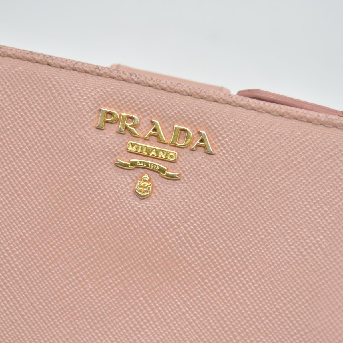 $650 PRADA Saffiano Compact Wallet Pink CONSIGNMENT