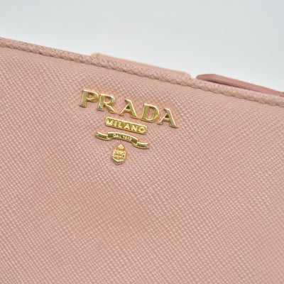 $650 PRADA Saffiano Compact Wallet Pink CONSIGNMENT