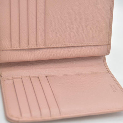 $650 PRADA Saffiano Compact Wallet Pink CONSIGNMENT