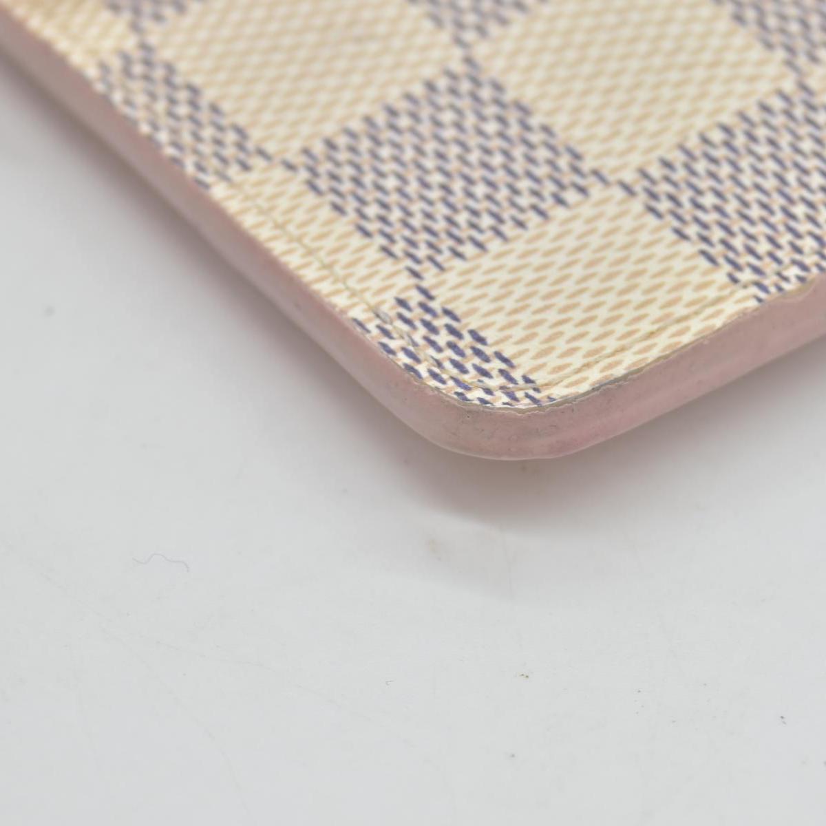 $675 Louis Vuitton Damier Azur Recto Verso Card Holder Rose Ballerine