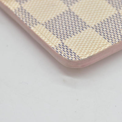 $675 Louis Vuitton Damier Azur Recto Verso Card Holder Rose Ballerine