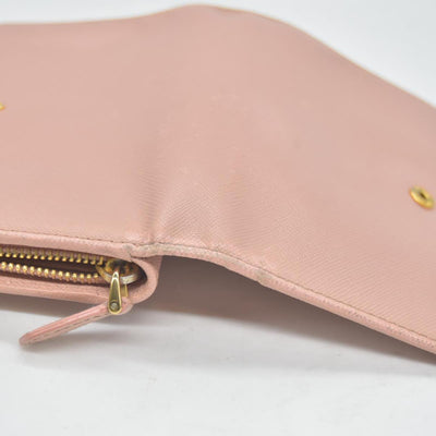 $650 PRADA Saffiano Compact Wallet Pink CONSIGNMENT