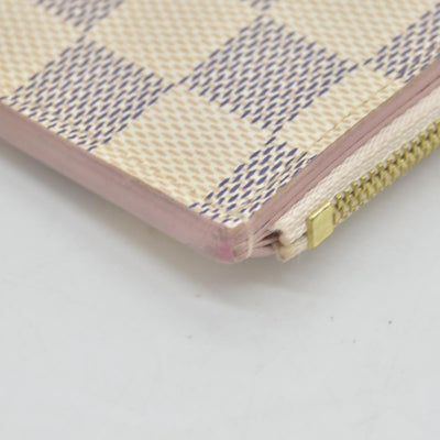 $675 Louis Vuitton Damier Azur Recto Verso Card Holder Rose Ballerine