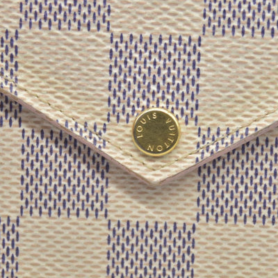 $675 Louis Vuitton Damier Azur Recto Verso Card Holder Rose Ballerine
