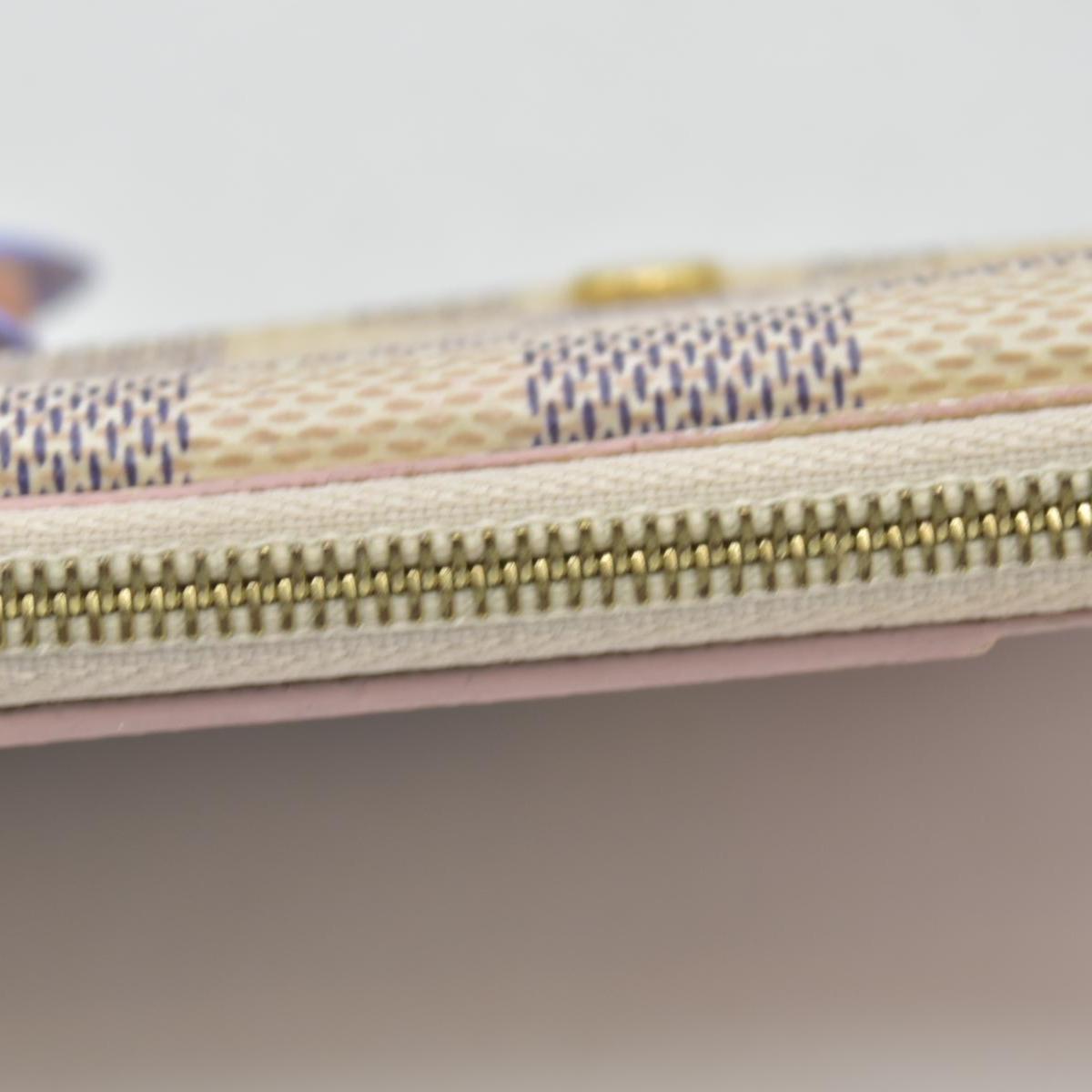 $675 Louis Vuitton Damier Azur Recto Verso Card Holder Rose Ballerine