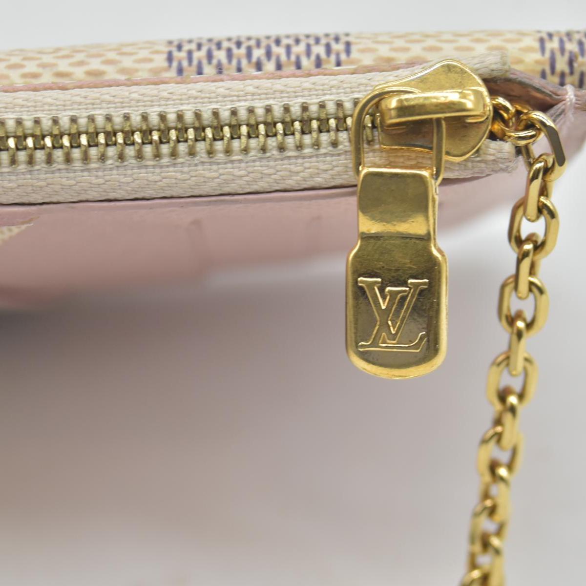 $675 Louis Vuitton Damier Azur Recto Verso Card Holder Rose Ballerine