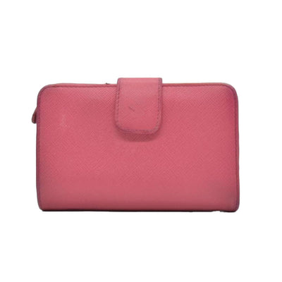 $650 PRADA Saffiano Compact Wallet Pink CONSIGNMENT