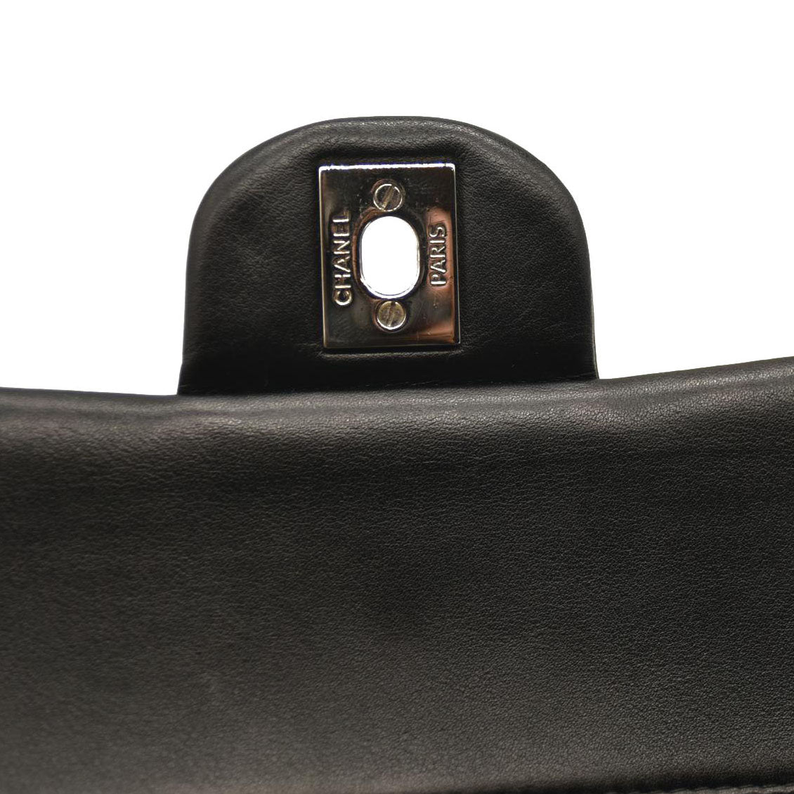 Chanel Patent Chevron Quilted Medium Double Flap Black