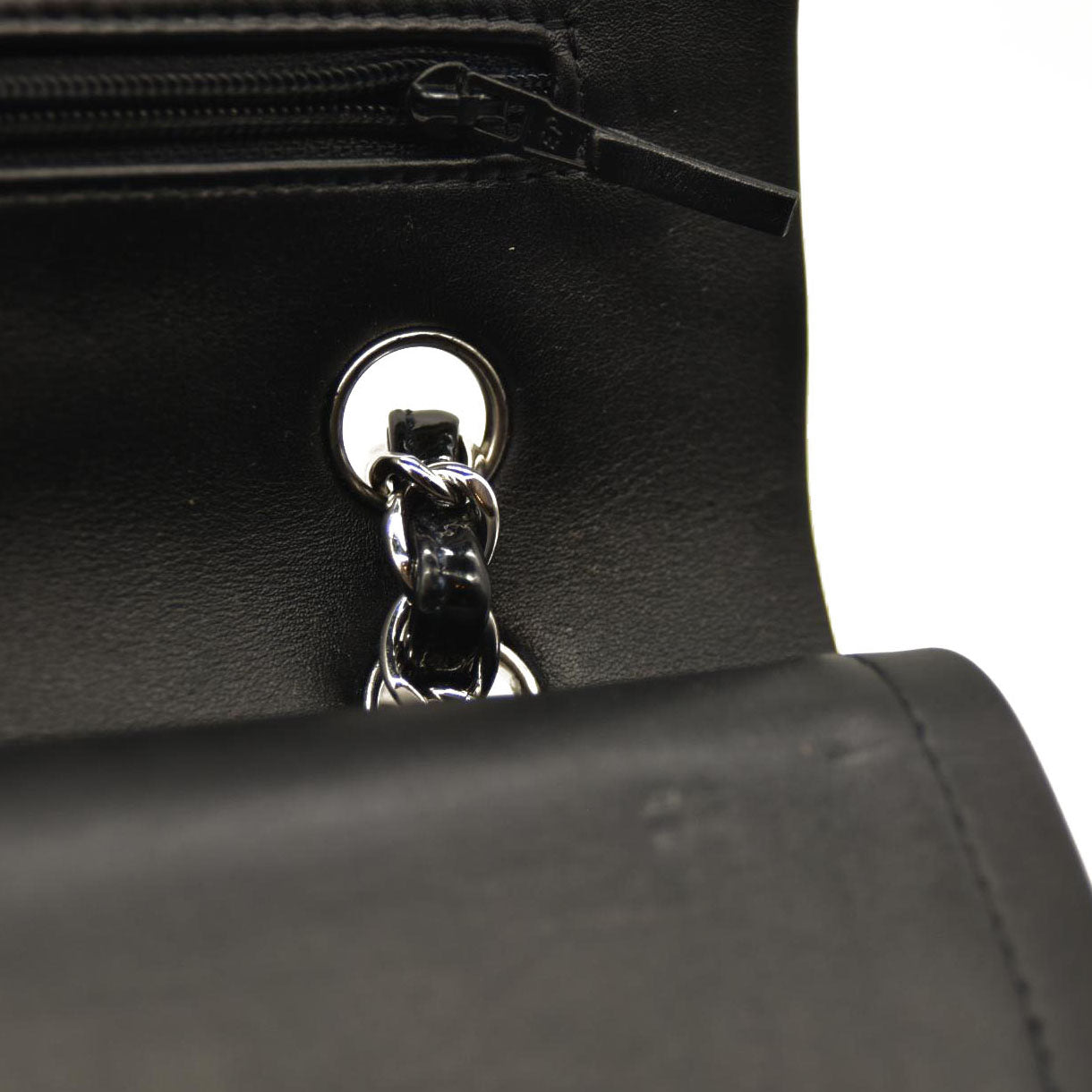 Chanel Patent Chevron Quilted Medium Double Flap Black