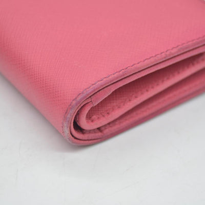 $650 PRADA Saffiano Compact Wallet Pink CONSIGNMENT