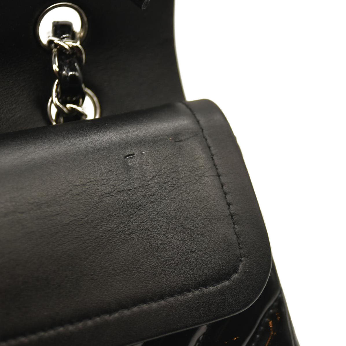 Chanel Patent Chevron Quilted Medium Double Flap Black