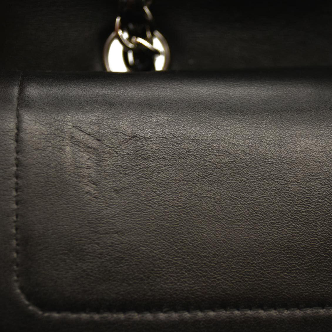 Chanel Patent Chevron Quilted Medium Double Flap Black