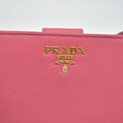 $650 PRADA Saffiano Compact Wallet Pink CONSIGNMENT