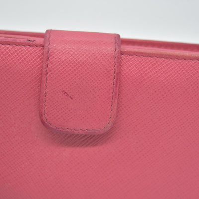 $650 PRADA Saffiano Compact Wallet Pink CONSIGNMENT